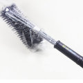 18inch BBQ Grill Brush 3-Head Barbecue Brush Steel Wire Cleaning Brush Clean Tool Outdoor Camping