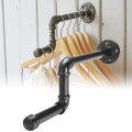 Industrial Iron Pipe Wall Mounted Clothes Rail Coat Towel Storage Vintage Rack Cloth Hanger Shelf