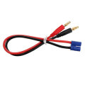 EUHOBBY 25cm 14AWG EC3 Male Plug to 4.0mm Banana Male Plug Silicone Charging Cable for Battery Charg