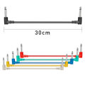 NAOMI 6pcs/Set Multi Color Plastic Guitar Patch Cables 6.35 Angled Plug Audio Cables For Effect Peda