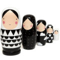 5pcs-Set Russian Nesting Dolls Wooden Stacking Toys Handmade Painted Figurines Home Decor for Girl B