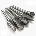 Drillpro RB13 5pcs 12mm Head Tungsten Carbide Rotary File Burr Die 6mm Shank for Rotary Drill
