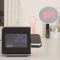Digital LCD Time Projector Snooze Alarm Clock Temperature Weather Humidity LED