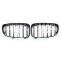 A Pair Of ABS Gloss Black Front Kidney Grille For BMW E87 1 Series 08-13