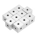 10pcs 10x10x10mm Six-sided Copper Fixed Block Six Sides Nut Plate Connection Block 10 * 10 * 10 Squa
