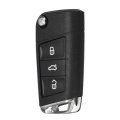3 Buttons Flip Remote Key Fob Case Shell Battery For VW Golf MK7 2002-2006