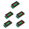 5Pcs 1S-8S Single 3.7V Lithium Battery Capacity Indicator Module 4.2V Green Display Electric Vehicle