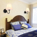 Vintage Wall Light American Style Bedroom Wrought Iron Retro Bedside Lamp with Power Switch Cord Wit