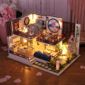 M-029 Chinese Style Wooden DIY Handmade Assemble Doll House Miniature Furniture Kit with LED Effect