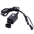 3.1A Waterproof SAE to USB Charger Motorcycle with Switch LED Extension Wire
