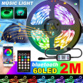 2M 60 LED bluetooth String Light 5V USB Tape Dimmable Strip Lamps RGB IR Remote Christmas Decoration