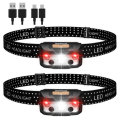 SGODDE 2PCS Five Modes Induction Headlamp USB Rechargeable IPX65 Waterproof Super Bright Outdoor Cyc