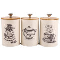3Pcs Retro Tea Coffee Sugar Canisters Jars Pots Tins Kitchen Storage Container