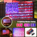 2x1m 420LED 30V American Flag LED Net Light 8 Modes Waterproof Christmas String Lamp for Garden Outd