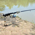 Aluminium Alloy Fishing Rod Holder with Automatic Tip-Up Hook Setter 3 Spring Fishing Stand