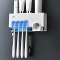 3 in 1 Automatic Toothpaste Dispenser UV Toothbrush Sterilizer USB Charged Wall Mount Toothbrush Hol
