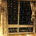 AC220V 2M*0.6M LED Curtain String Light Holiday Christmas Home Warm White Lamp US Plug