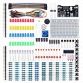 Aoqdqdqd Electronic Fun Kit with Circuit Board Cable Resistor, Capacitor, LED, Potentiometers for