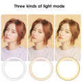 10.2 inch Diameter 10 Brightness RGB LED Makeup Fill Light Selfie Ring Lamp Phone Holder Tripod Stan