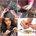 DIY Jewelry Making Supplies Kit Jewelry Repair Tools bag Kit with Pliers Silver Beads Jewelry Making