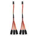 2Pcs 15cm Y Type Servo Extension Lead Wire Cable JR Male to Female for RC Servo