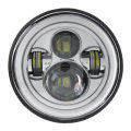 Motorcycle 7" LED Projector Headlight + 4.5" Passing Auxiliary Light With Aperture White And Yellow