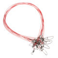 10Pcs 50cm Fishing Lures 316 Stainless Steel Wire Trace Leader Spinner Swivel Line