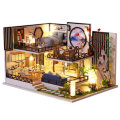 M-029 Chinese Style Wooden DIY Handmade Assemble Doll House Miniature Furniture Kit with LED Effect