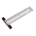 Drillpro 200mm Stainless Steel Precision Marking T Ruler Hole Positioning Measuring Ruler Woodworkin