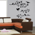 DIY Branch Bird Wall Sticker PVC Removable Hand-carved Wall Stickers Home Bedroom Living Room Backgr