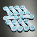 10Pcs Safe Lock Blue&White Plastic for Cupboard Door Drawers Security with Glue