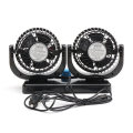 Dual Head 12V Car Fan Portable Vehicle Truck 360 Degree Rotatable Auto Cooling Cooler