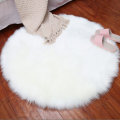 30cm Plain Fluffy Area Rugs Round Pad Carpet Hairy Fur Bedroom Carpet Mat New
