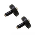 2Pcs Black Rubber Bearing Wheels for Chassis Tank Car