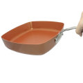 Non-stick Copper Square Pan with Ceramic Frying Pan Copper Oven & Dishwasher Chef Square Fry Pan