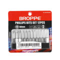 BROPPE 12Pcs 50mm S2 Alloy Steel Magnetic Cross Head Screwdriver Bits 1/4 Inch Hex Shank