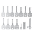 15PCS Stainless Steel Soft Hard to Pry Open the Key Key lock Pi Various Key Embryos, Multi-slot Keys