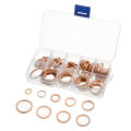 100Pcs Assorted Copper Sealing Solid Gasket Washer Sump Plug Oil For Boat Crush Flat Seal Ring Tool