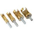 Drillpro 4pcs 6/10/13/16mm Round Shank Titanium Coated Tenon Plug Cutters Wood Plug Hole Cutter for