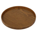 Wooden Tea Round Plate Hand-made Natural Fruit Food Tableware Serving Tray Solid Food Plate