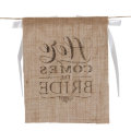 Here Comes the Bride Wedding Banner Party Burlap Bunting Garland Photo Booth Decorations