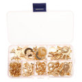 250pcs Ring Type Gold Terminals Golden Brass Non-insulated Crimp Terminals Connectors 3.2mm-10.2mm C