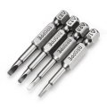 Broppe 4pcs 50mm 1.8-2.7 1/4 Inch Hex Shank Magnetic Triangle Screwdriver Bits