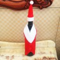 Christmas Red W-ine Bottle Covers Clothes With Hats Santa Claus Button Decor Bottle Cover Cap Kitche