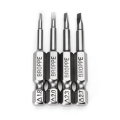 Broppe 4pcs 50mm 1.8-2.7 1/4 Inch Hex Shank Magnetic Triangle Screwdriver Bits