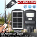 30W LED Solar Light Radar PIR Induction Outdoor Street Wall Lamp + Remote Control