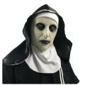 Halloween Scared Female Ghost Headgear Nun Horror Valak Scary Latex Mask Party Trick Props With Head