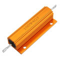 3pcs RX24 100W 4R 4RJ Metal Aluminum Case High Power Resistor Golden Metal Shell Case Heatsink Resis