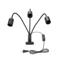 ZANLURE E27 Screw Turning Three Head Lights Outdoor Multi-functional Lights LED Work Light with Clip