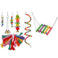 7Pcs/Set Combination Parrot Toy Bird Articles Parrot Bite Toy Parrot Funny Swing Ball Bell Standing